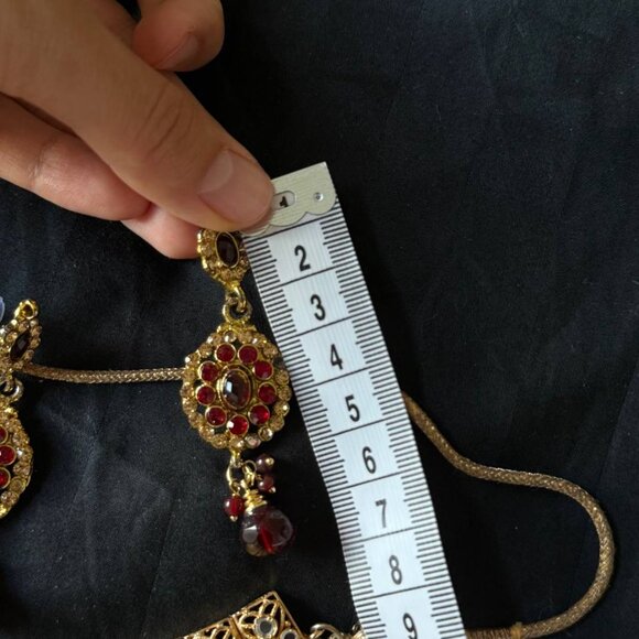 Bridal Costume Jewelry Set – Choker, Earrings & Bangles - Picture 2 of 9